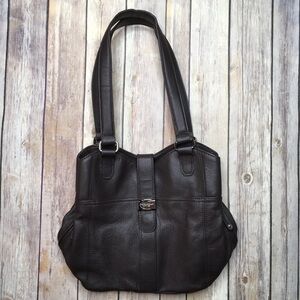 EUC TIGNANELLO Dark Brown Shoulder Bag Purse